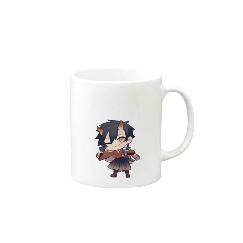 朝倉藤四郎オンラインショップのミニキャラ藤四郎くん Mug :right side of the handle