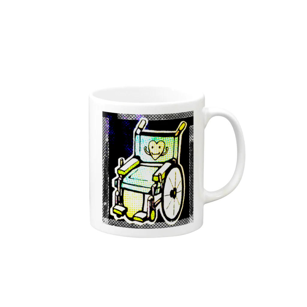 pokoemのくるまいすだよ Mug :right side of the handle