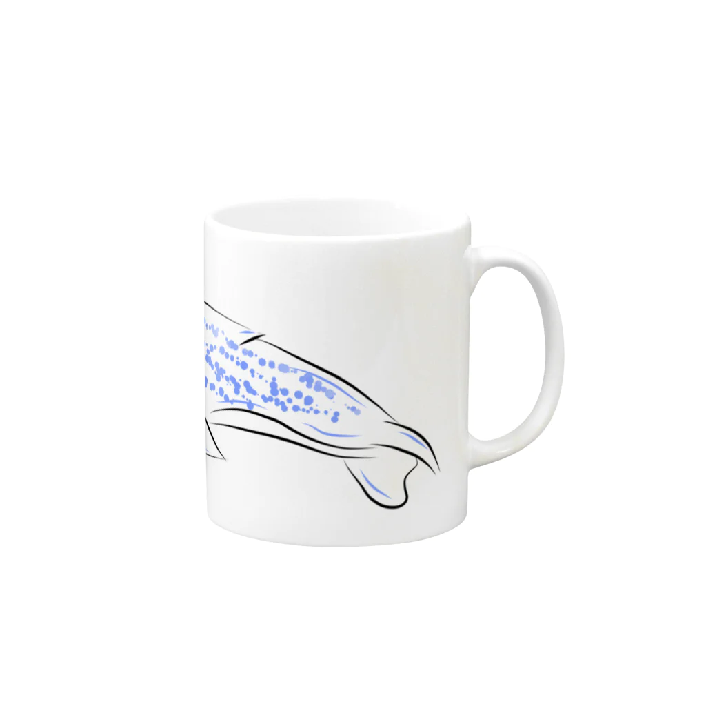 海のサワガニのシンプルクジラ Mug :right side of the handle