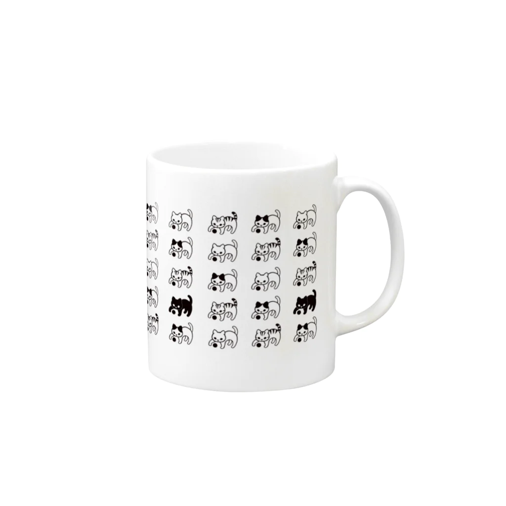 momolunchのネコ猫ねこ3 Mug :right side of the handle