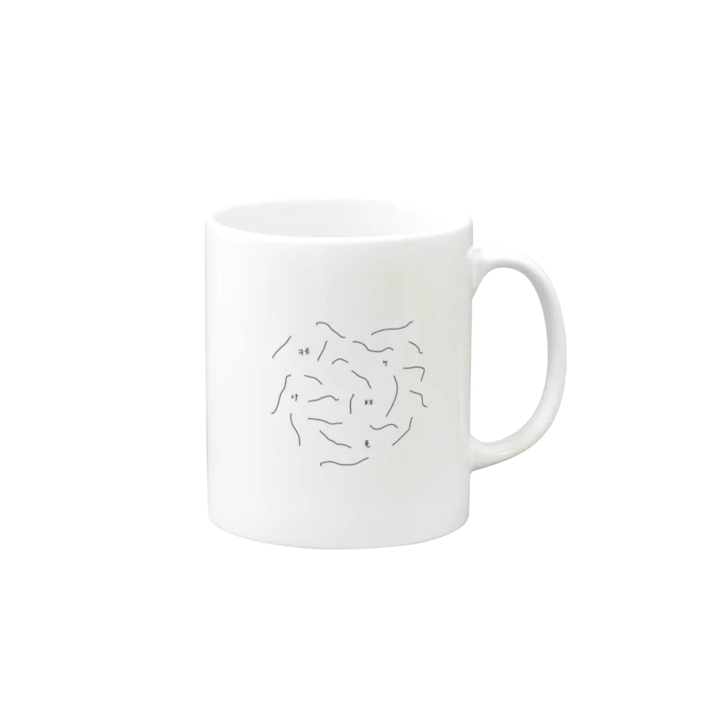puppy puppyの毛 Mug :right side of the handle