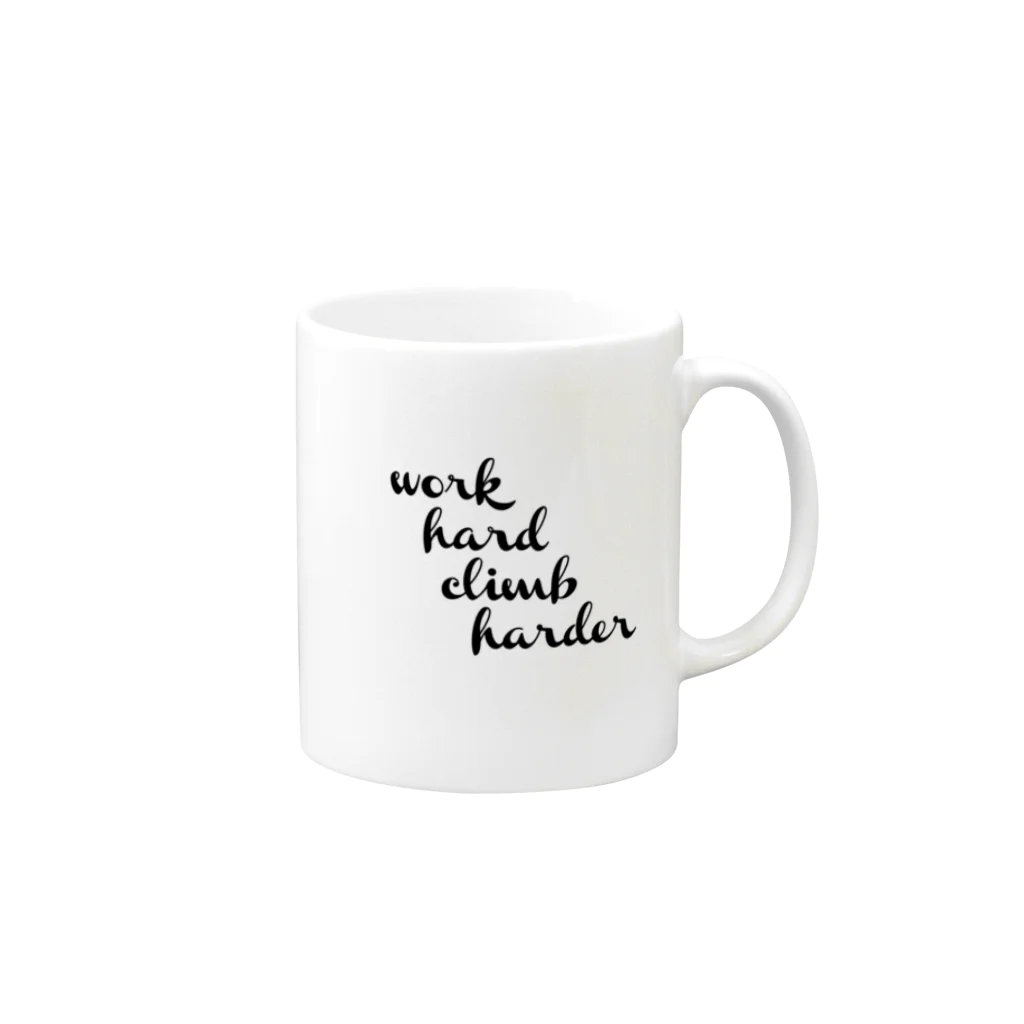 Bouldering Bros Tokyoのwork hard climb harder Mug :right side of the handle