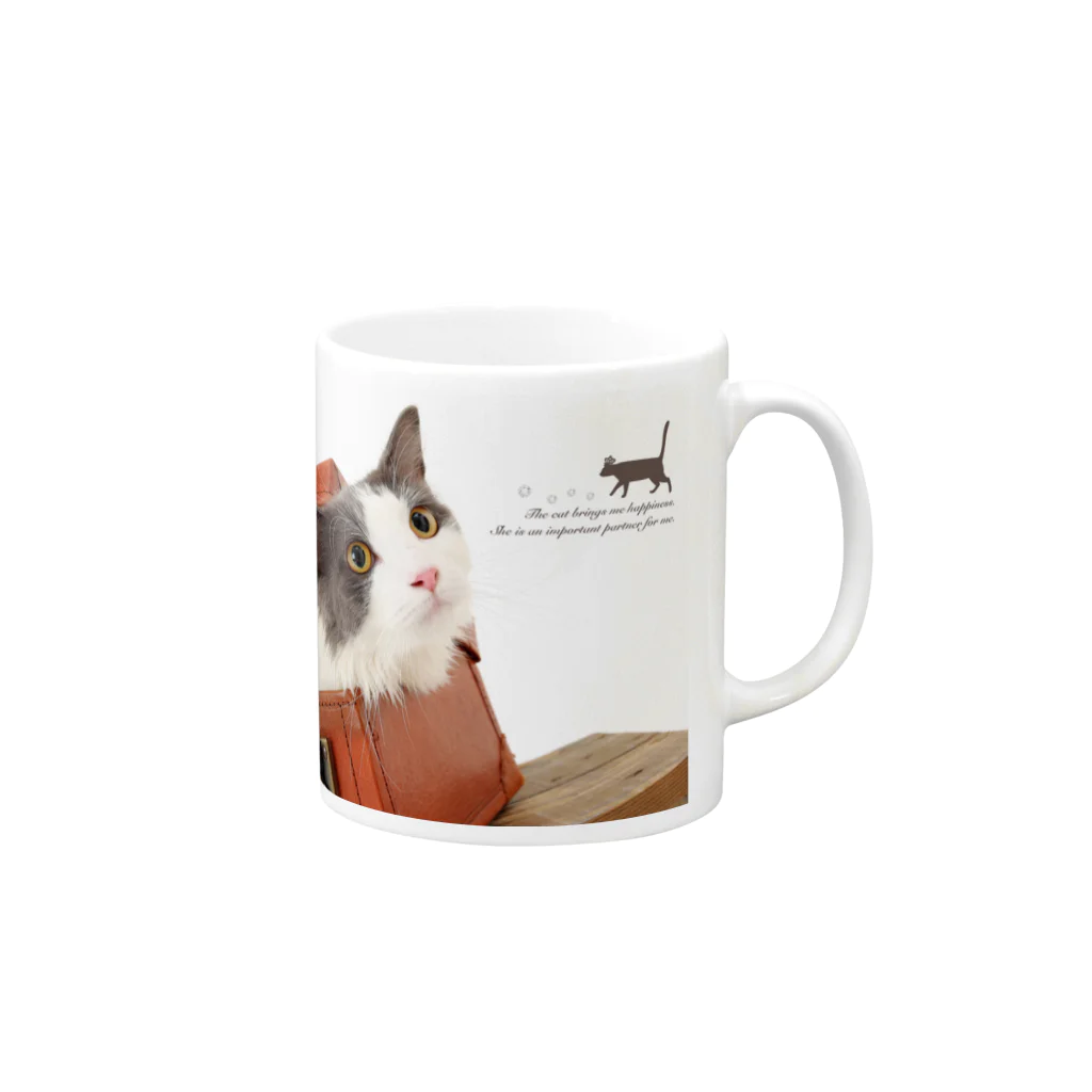 りえこの箱入り猫 Mug :right side of the handle