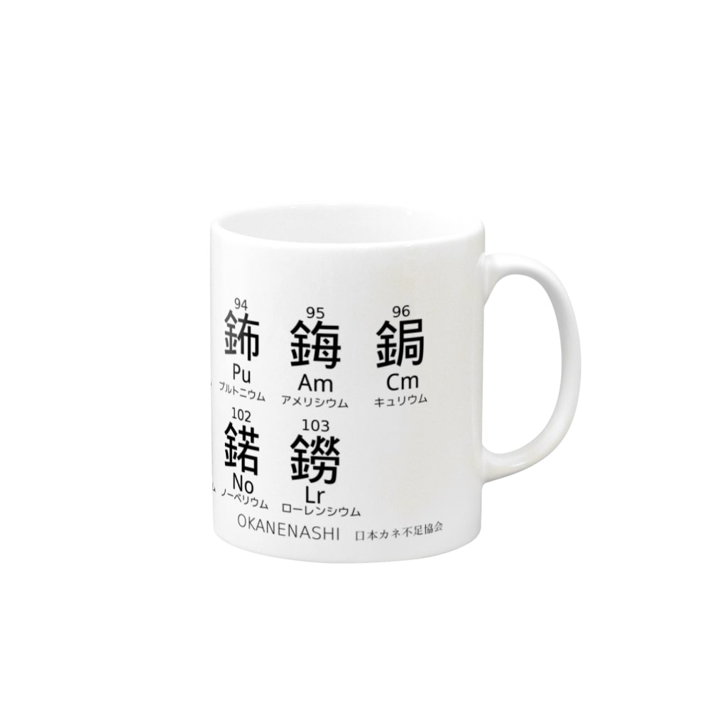 元素の漢字 アクチノイド Mug By 日本カネ不足協会 Tacmasi Suzuri