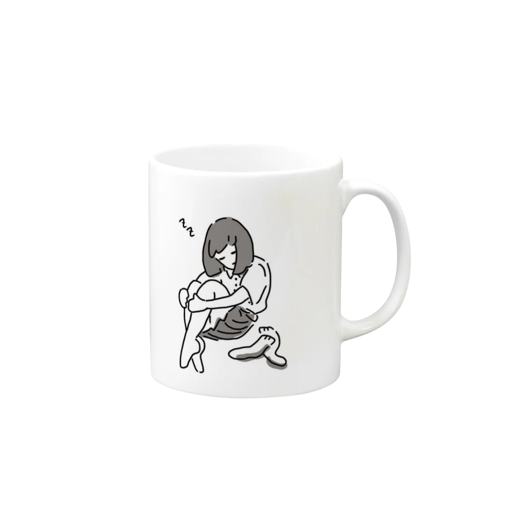 mapontaのねむってる女子高生 Mug :right side of the handle