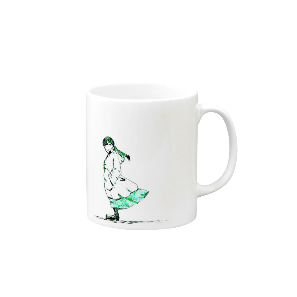 縹の「じゃあ またね。」 Mug :right side of the handle