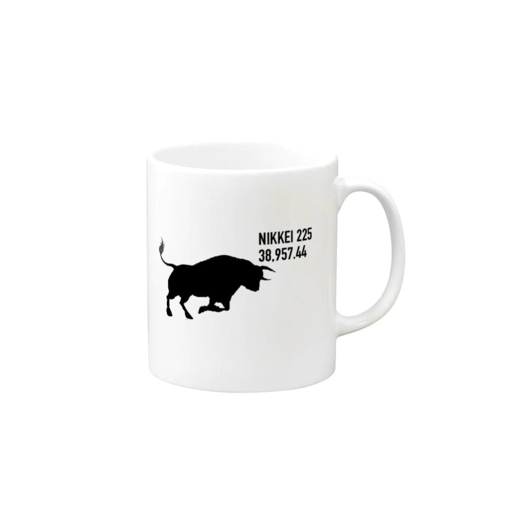 湾仔のnikkei225_bull Mug :right side of the handle