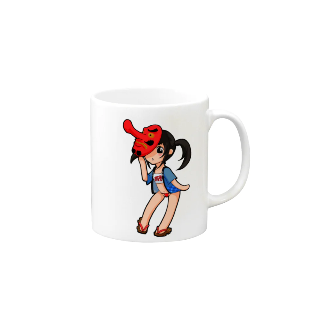 てんぐちんのてんぐちん 全身 Mug :right side of the handle