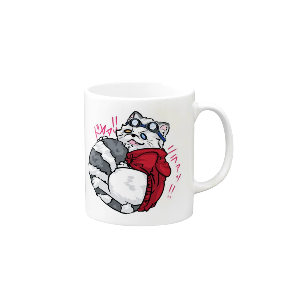 草乃ニラ🦝の口に入れても毛玉飛ばないシリーズ Mug :right side of the handle