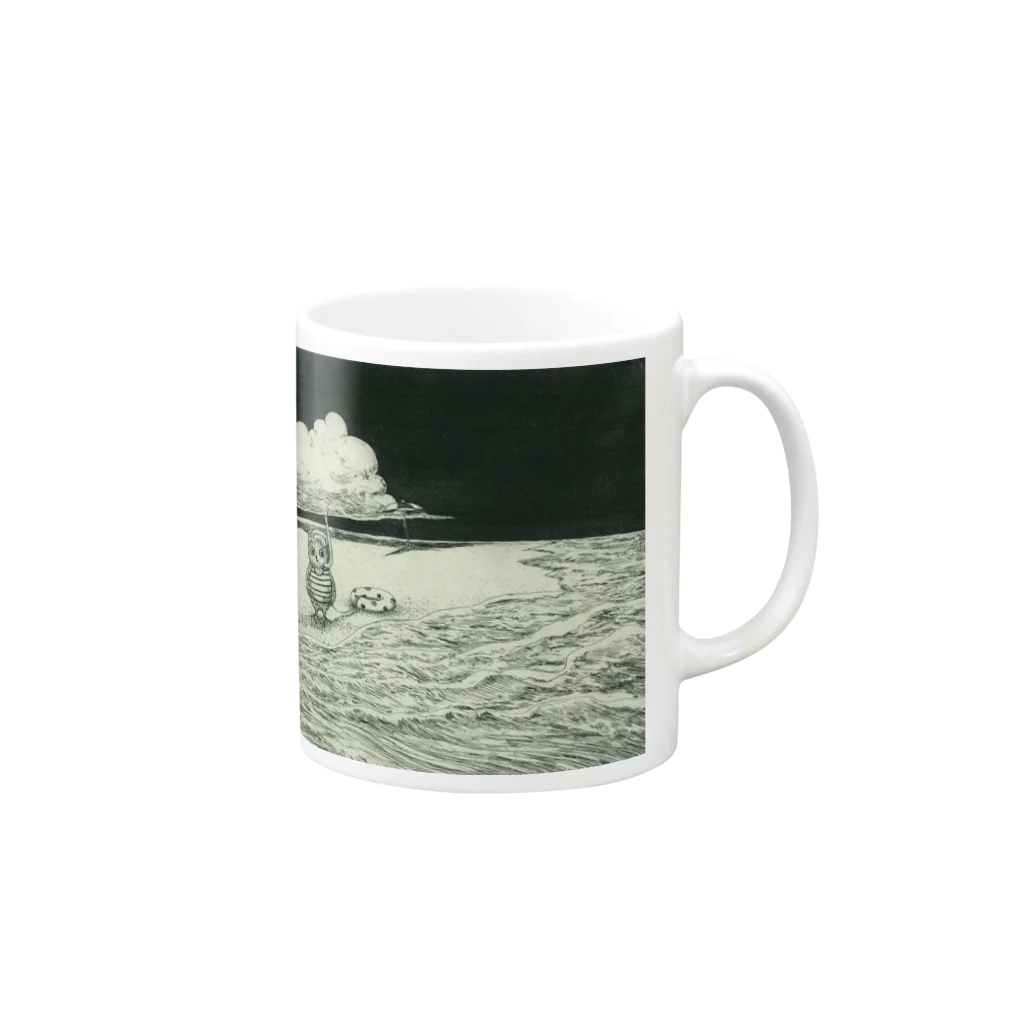 CHIEKO  TERASAWAのはじめての海 Mug :right side of the handle