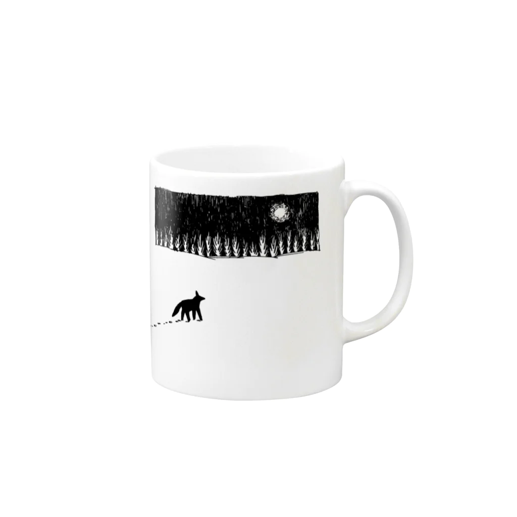 yawarakanezumiの雪原の犬 Mug :right side of the handle