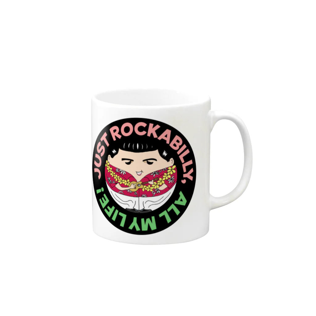 Rockabilly_Mのマルヴィス〜ブルーハワイver.〜 Mug :right side of the handle