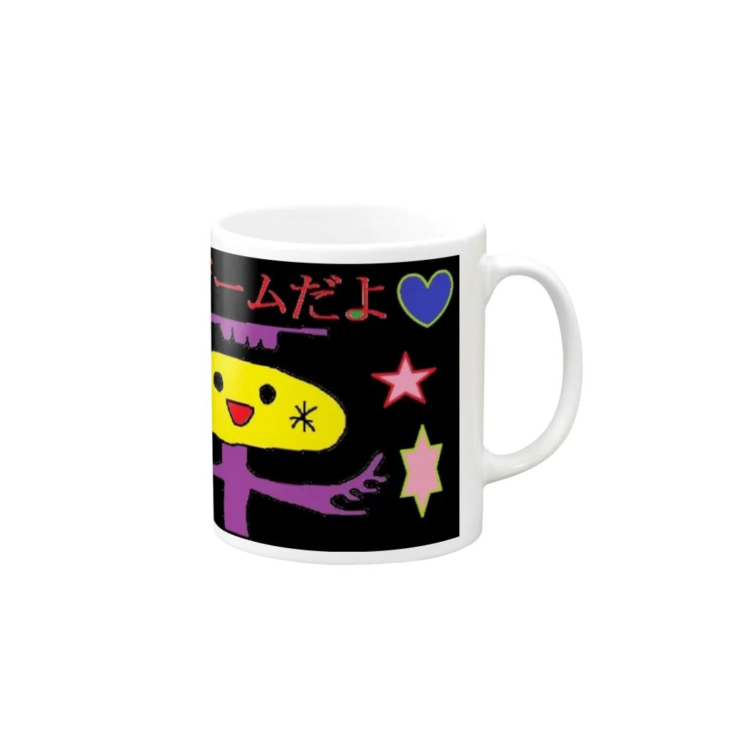 暇神エンターテインメントの神様ちゃん(罰ゲーム宣告バージョン) Mug :right side of the handle