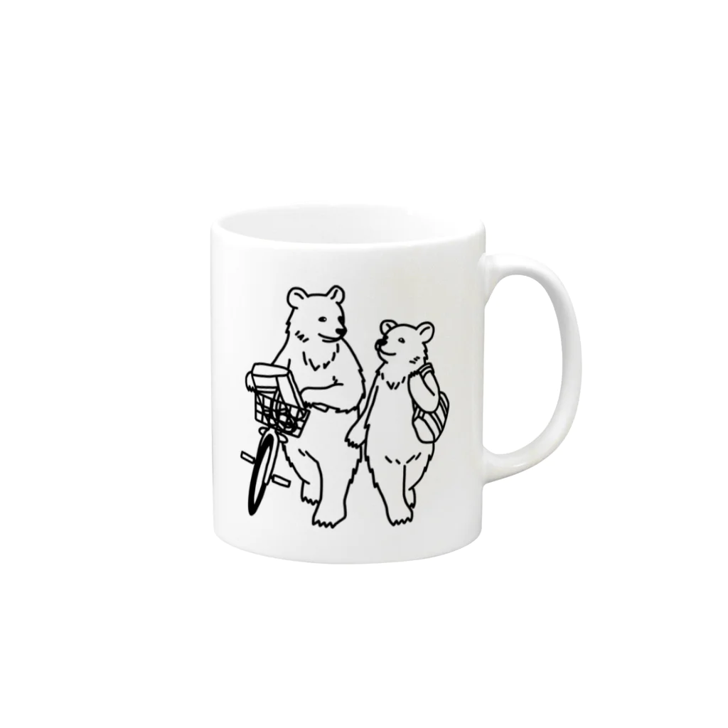 ichomaeの一緒に帰るクマ Mug :right side of the handle