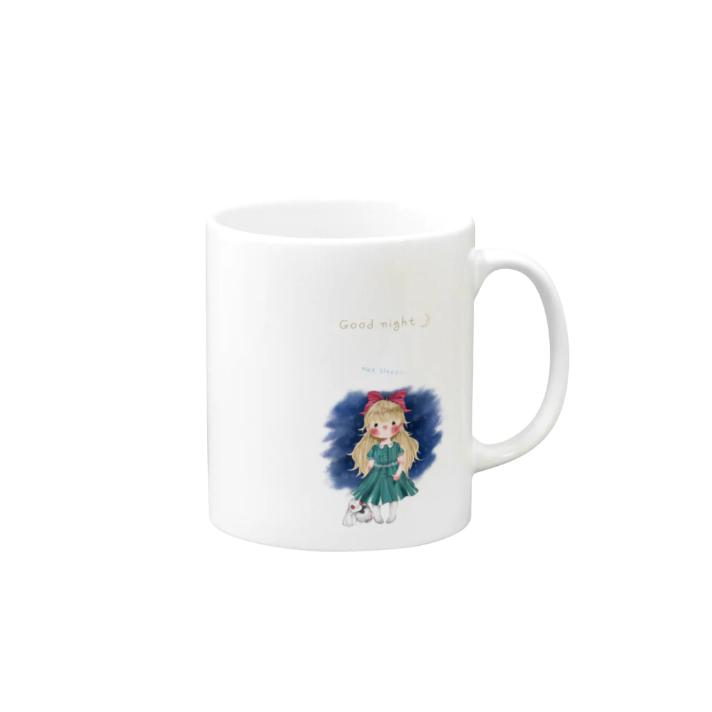 あくるの女の子の夜 Mug :right side of the handle