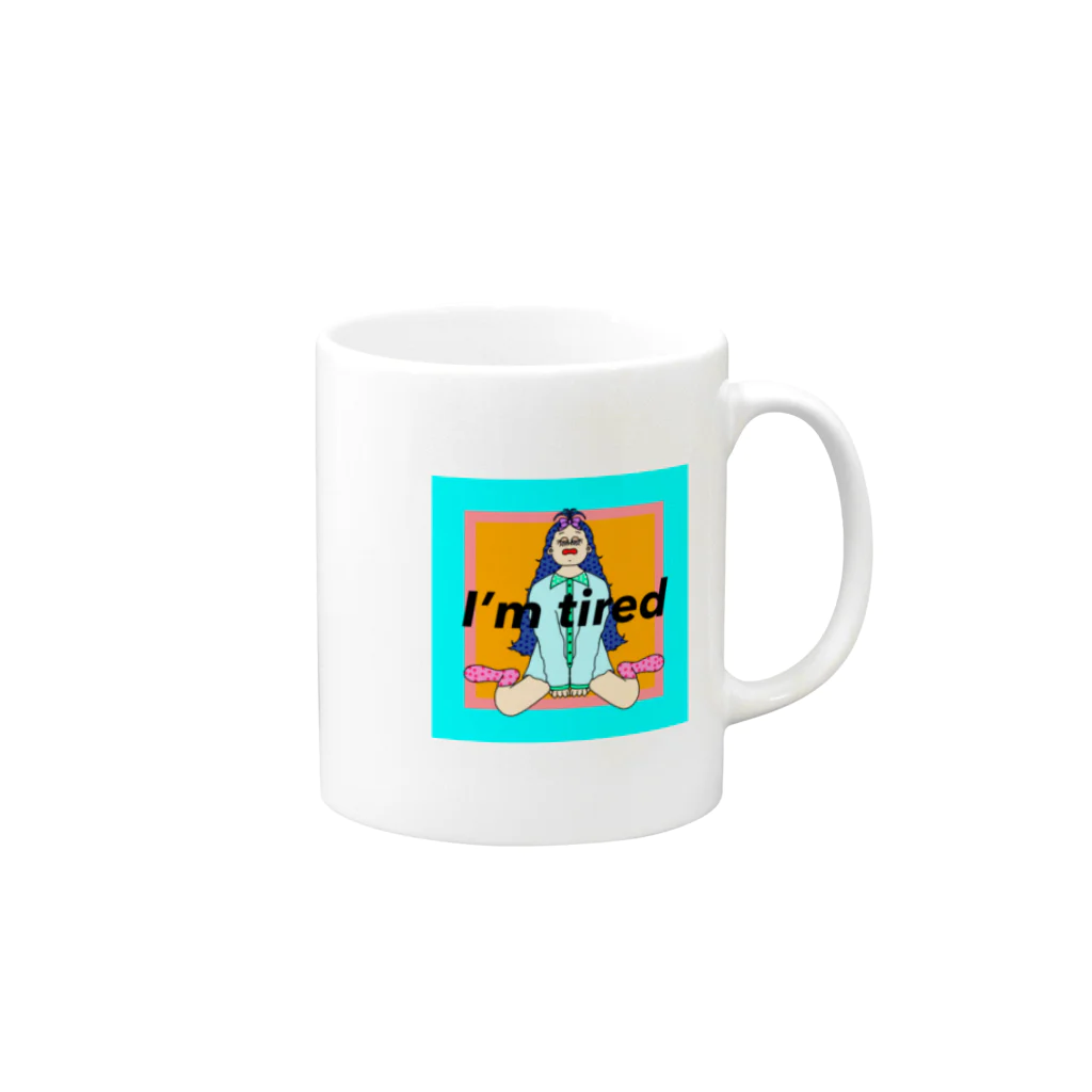 ぴのの疲れた女の子 Mug :right side of the handle