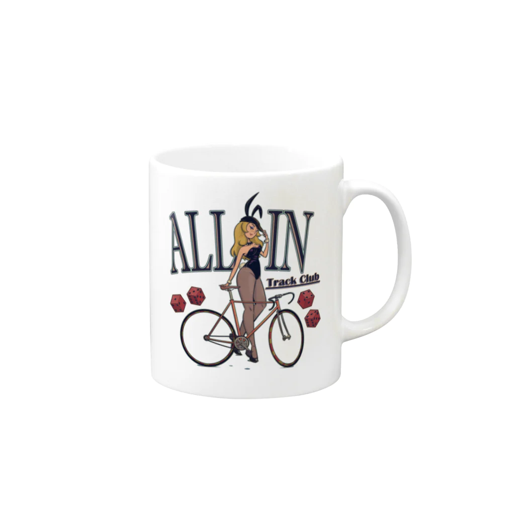 nidan-illustrationの"ALL IN -Track Club-" Mug :right side of the handle