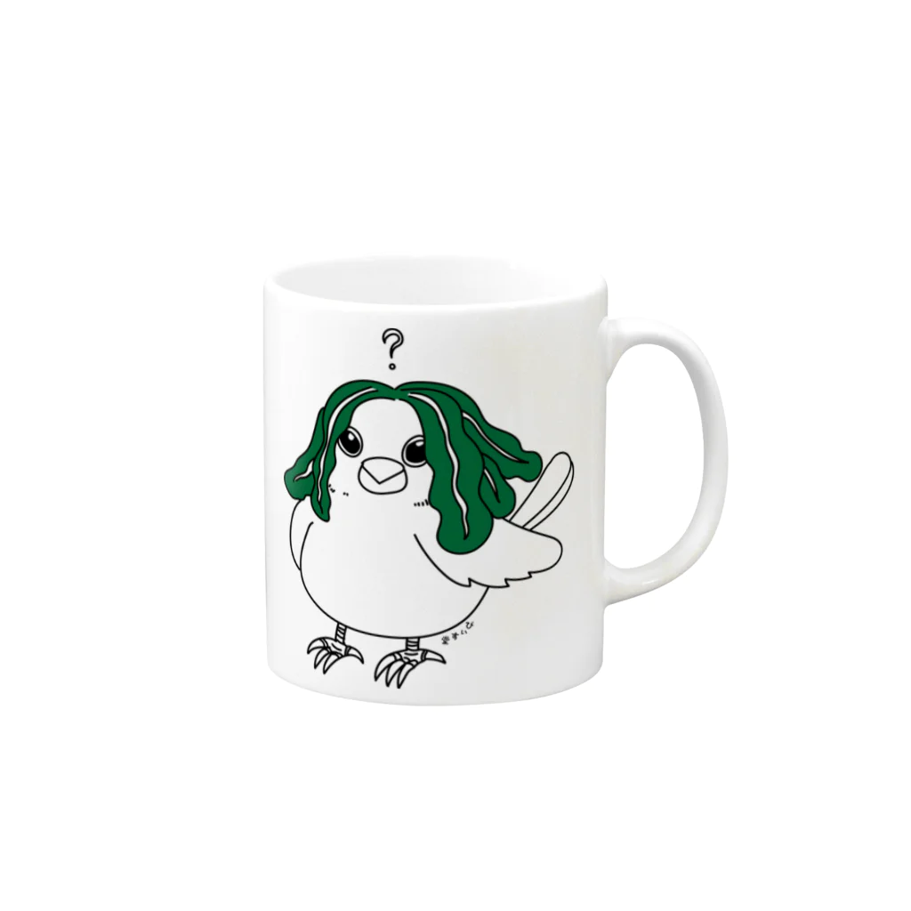 Art store 'Peace' | ぴぃす堂のアマビエ文鳥（？） Mug :right side of the handle