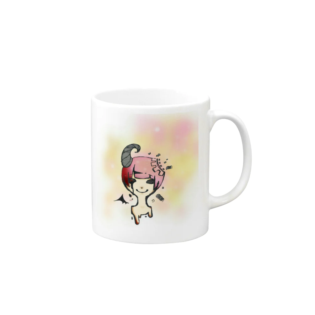 HechOのアトモス-Pink- Mug :right side of the handle