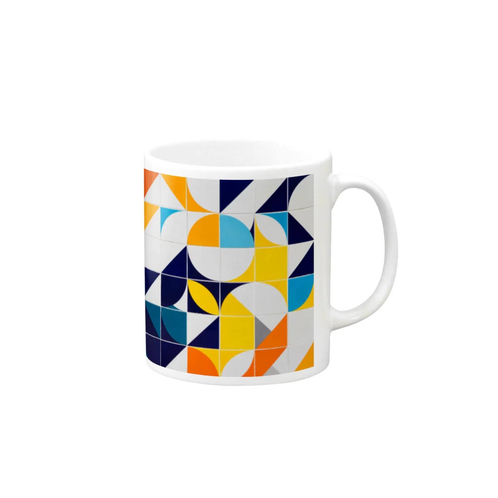 𝙈𝙊𝙈𝙊'𝙨 𝙎𝙝𝙤𝙥のレトロなタイル 01 Mug :right side of the handle