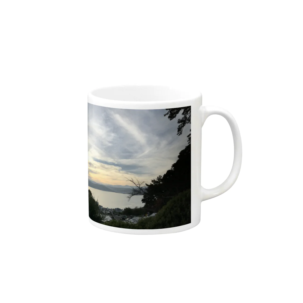 thousand rice fieldの夕焼け Mug :right side of the handle