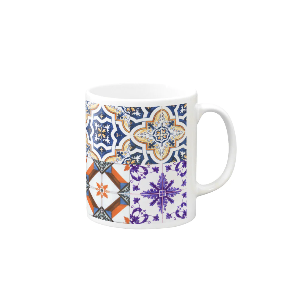 𝙈𝙊𝙈𝙊'𝙨 𝙎𝙝𝙤𝙥のレトロなタイル 06 Mug :right side of the handle