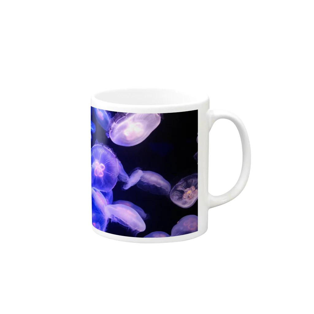 日常トリップの夜に咲くクラゲ Mug :right side of the handle