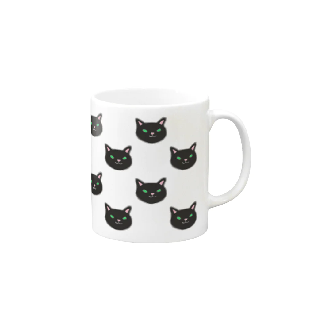 miruの黒猫ちゃんPマグ Mug :right side of the handle