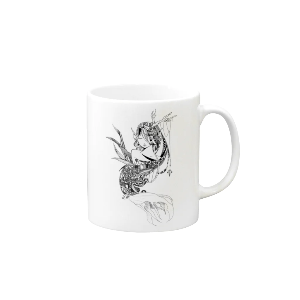 いーりのにんぎょのおみまい Mug :right side of the handle