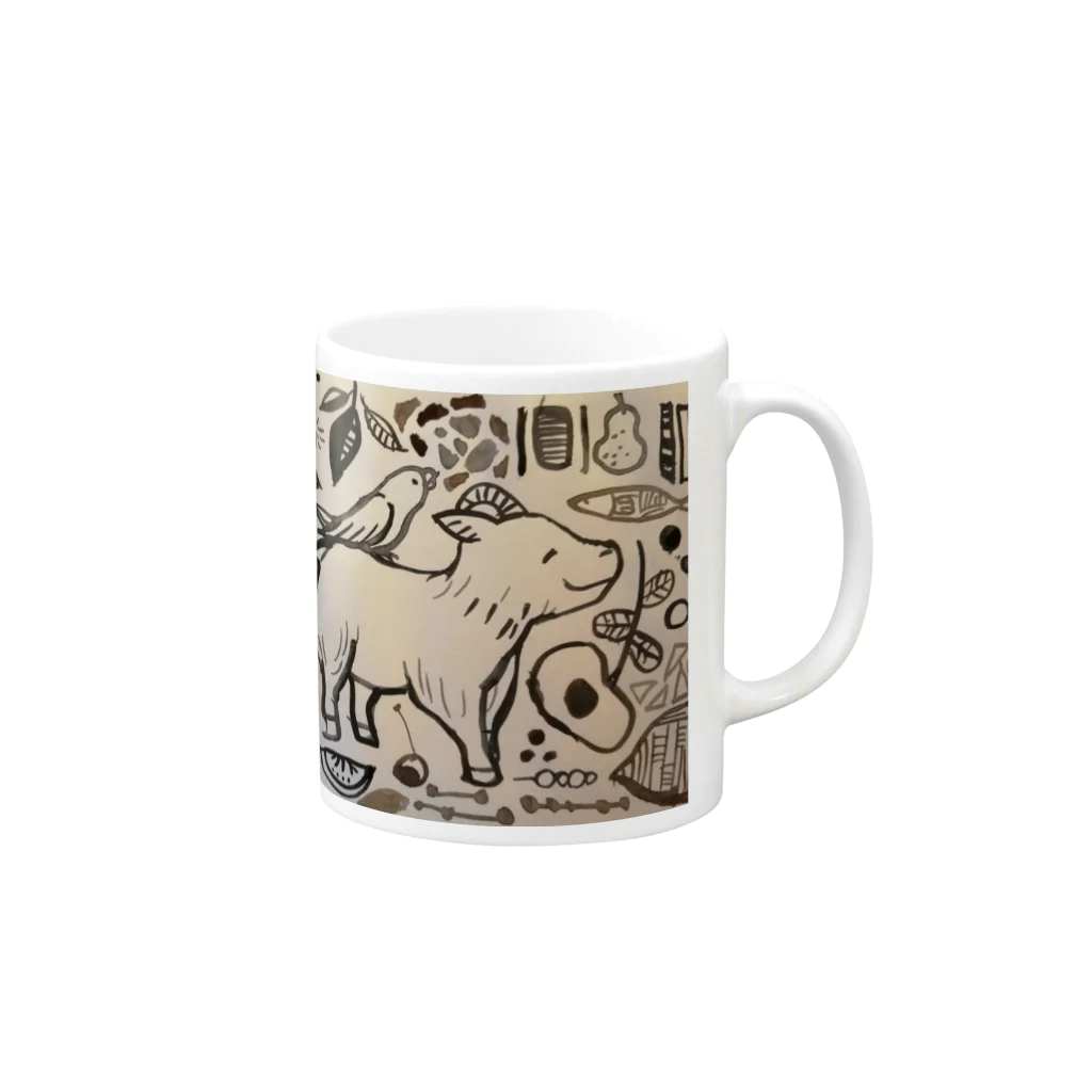 minori_no_moriのゴートくんとやいちゃんマグ Mug :right side of the handle