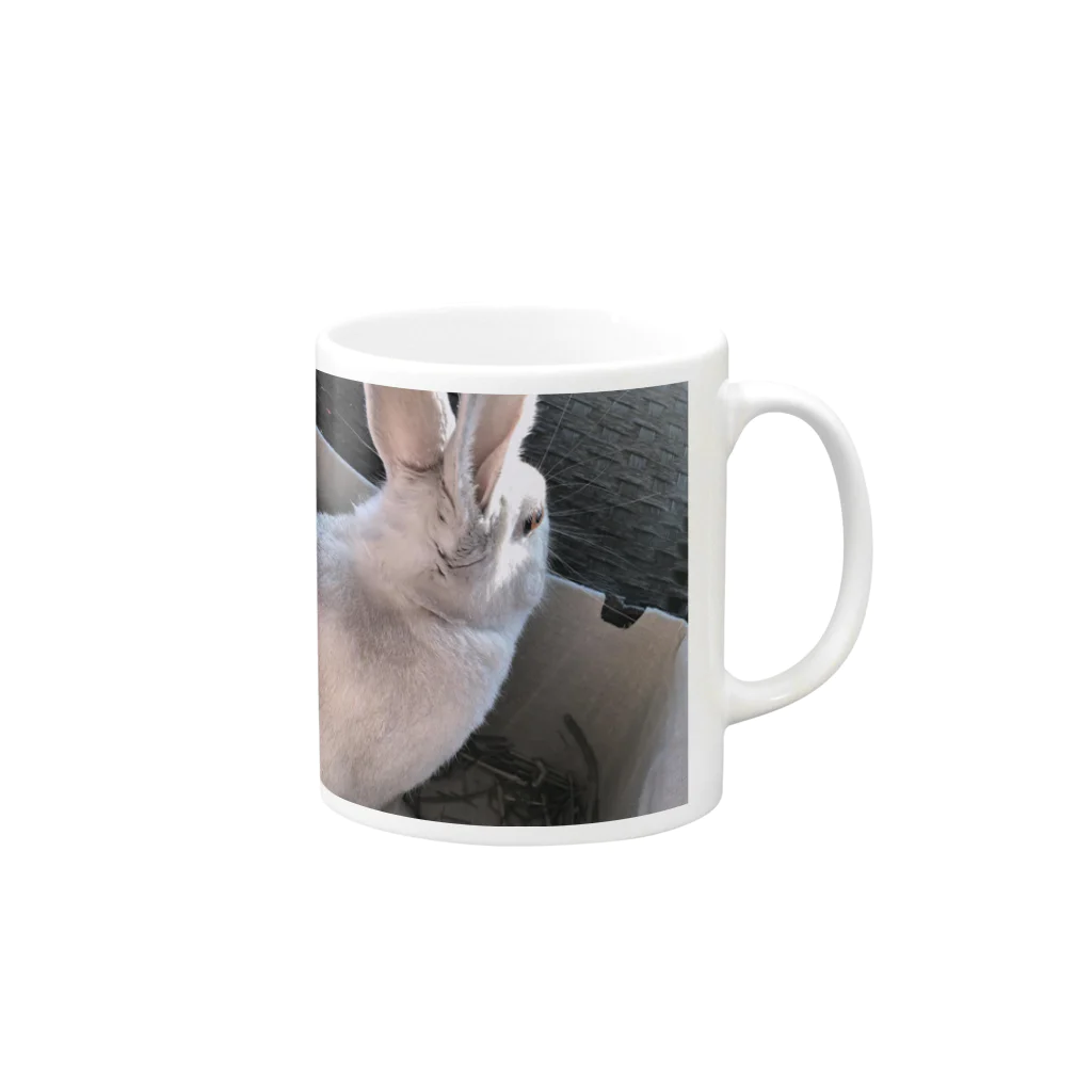 向日葵👾のうさぎ🐰 Mug :right side of the handle