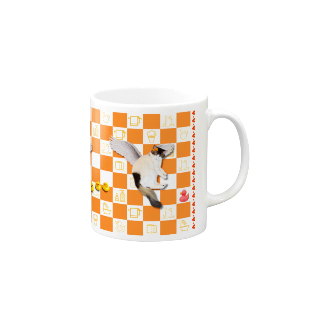 𝙈𝙊𝙈𝙊'𝙨 𝙎𝙝𝙤𝙥のCleanliness first-03　ロゴ付き Mug :right side of the handle