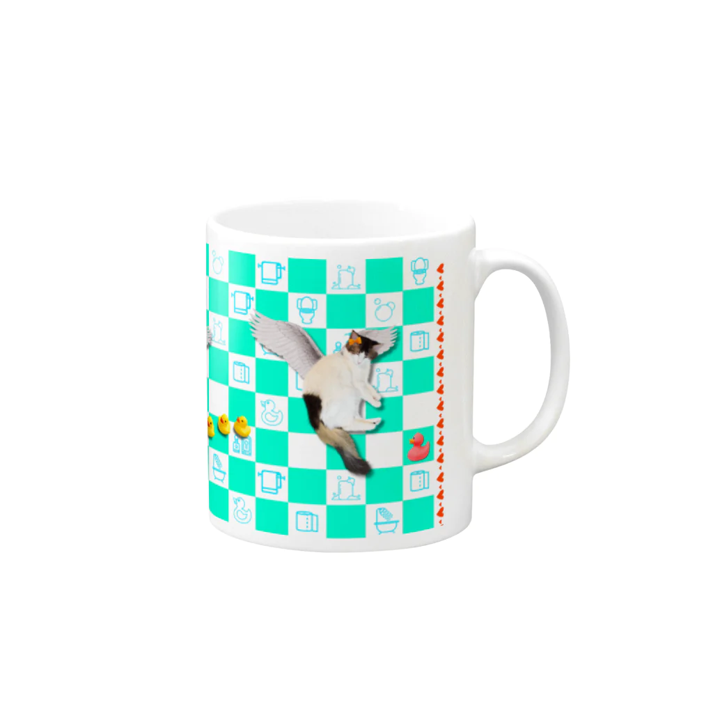 𝙈𝙊𝙈𝙊'𝙨 𝙎𝙝𝙤𝙥のCleanliness first-04　ロゴ付き Mug :right side of the handle