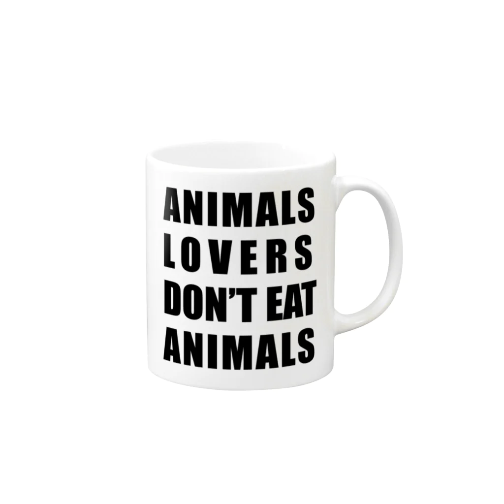 Niea999’s プチハッピー shopのAnimals lovers (black/clear) Mug :right side of the handle