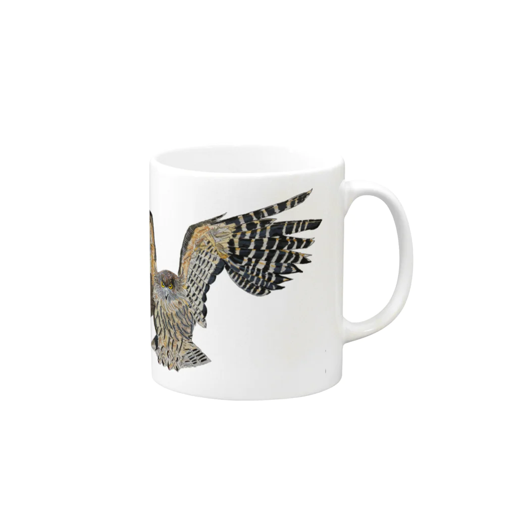 Coshi-Mild-Wildのシマフクロウ　だよ🦉 Mug :right side of the handle