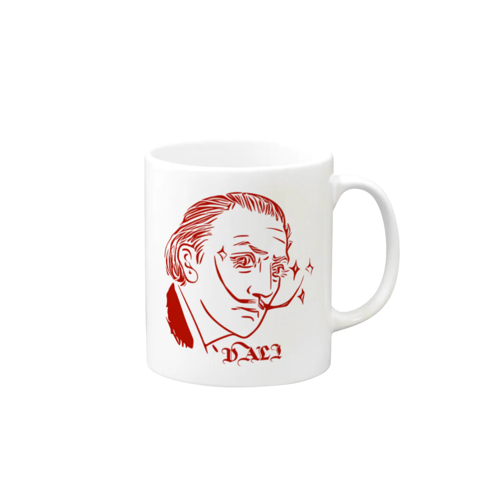 GraphicersのRed DALI マグカップの取っ手の右面