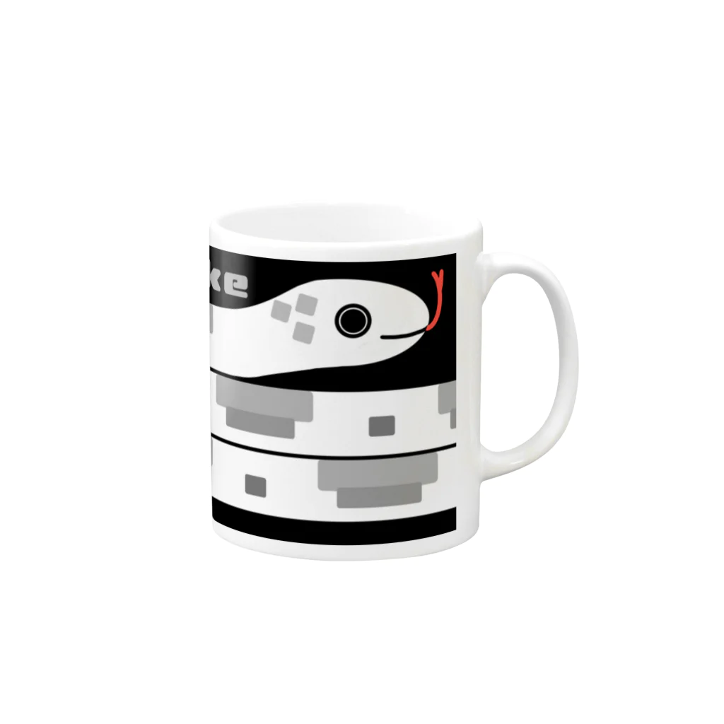 yuccoloのヘビーヘビモノクロ Mug :right side of the handle