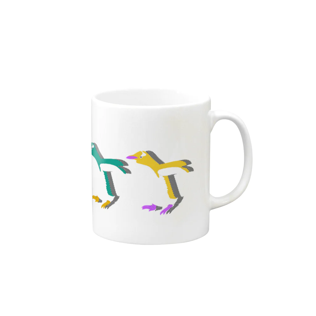 ゆるん屋。のドンキホーテペンギンくん Mug :right side of the handle