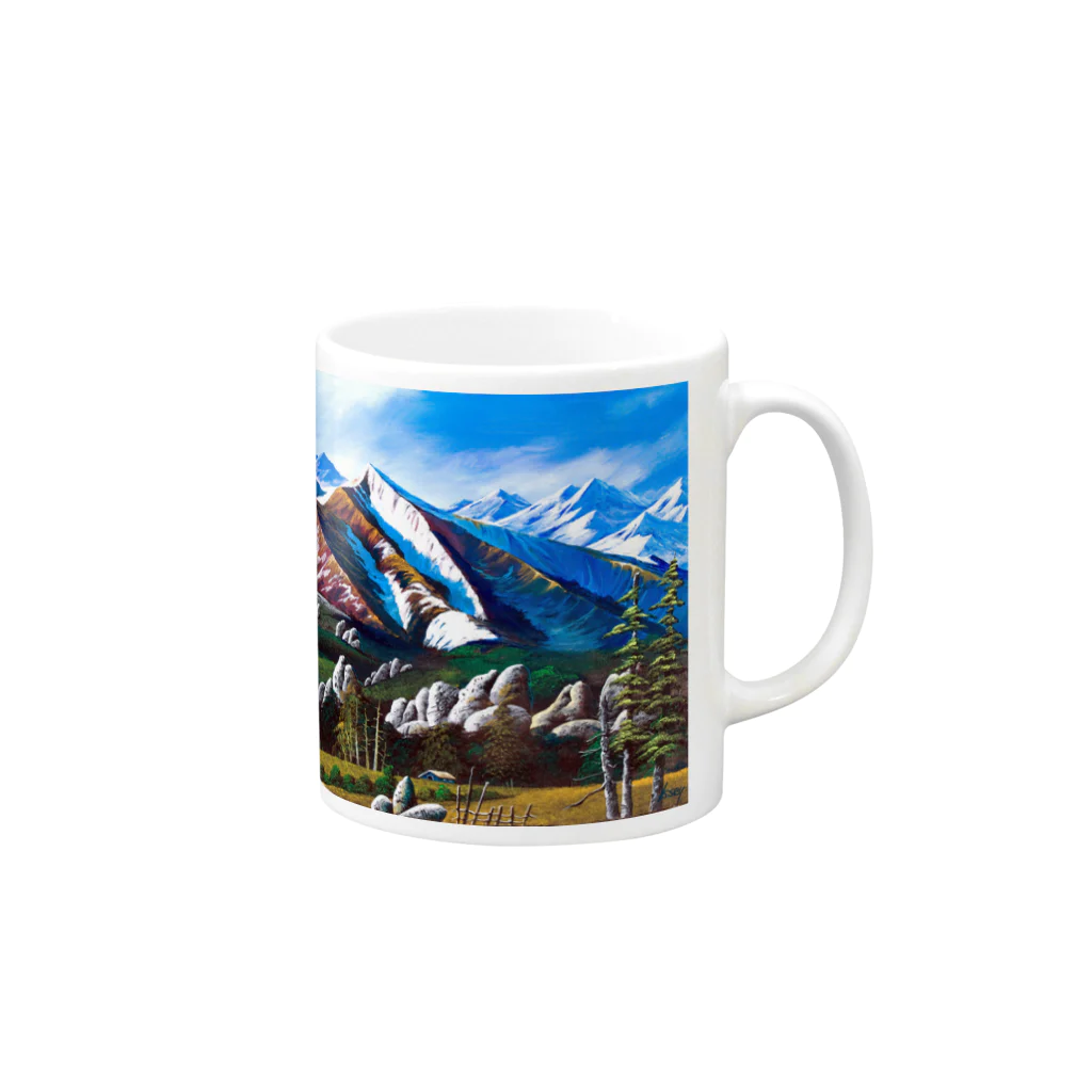 Isseyのロッキーのカルスト台地 Mug :right side of the handle