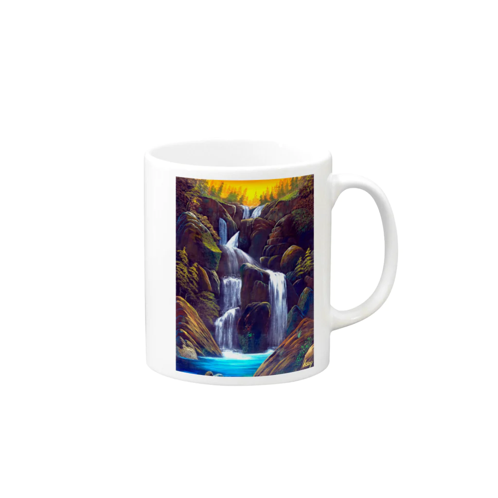 Isseyの夕日の滝 Mug :right side of the handle