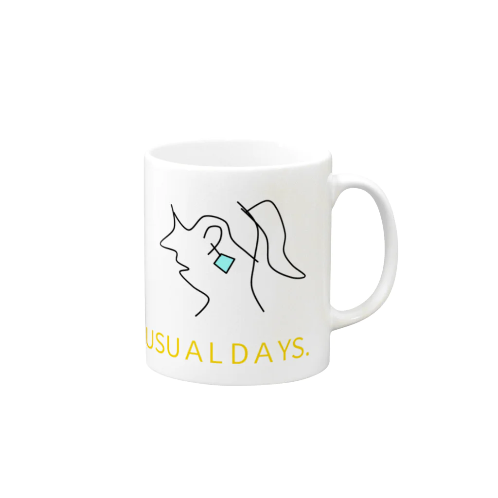 kanokokoの ＵＳＵＡＬ　ＤＡＹＳ. ガール〈マグカップ〉 Mug :right side of the handle