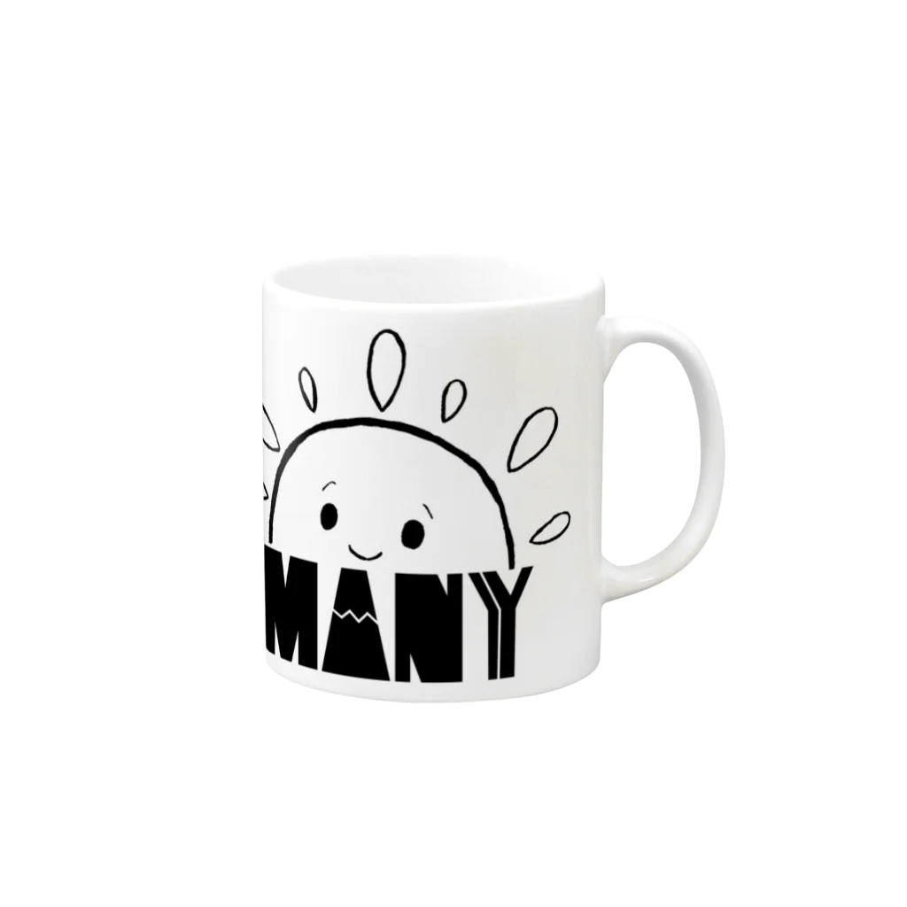 MANYのお日様ぽかぽか Mug :right side of the handle