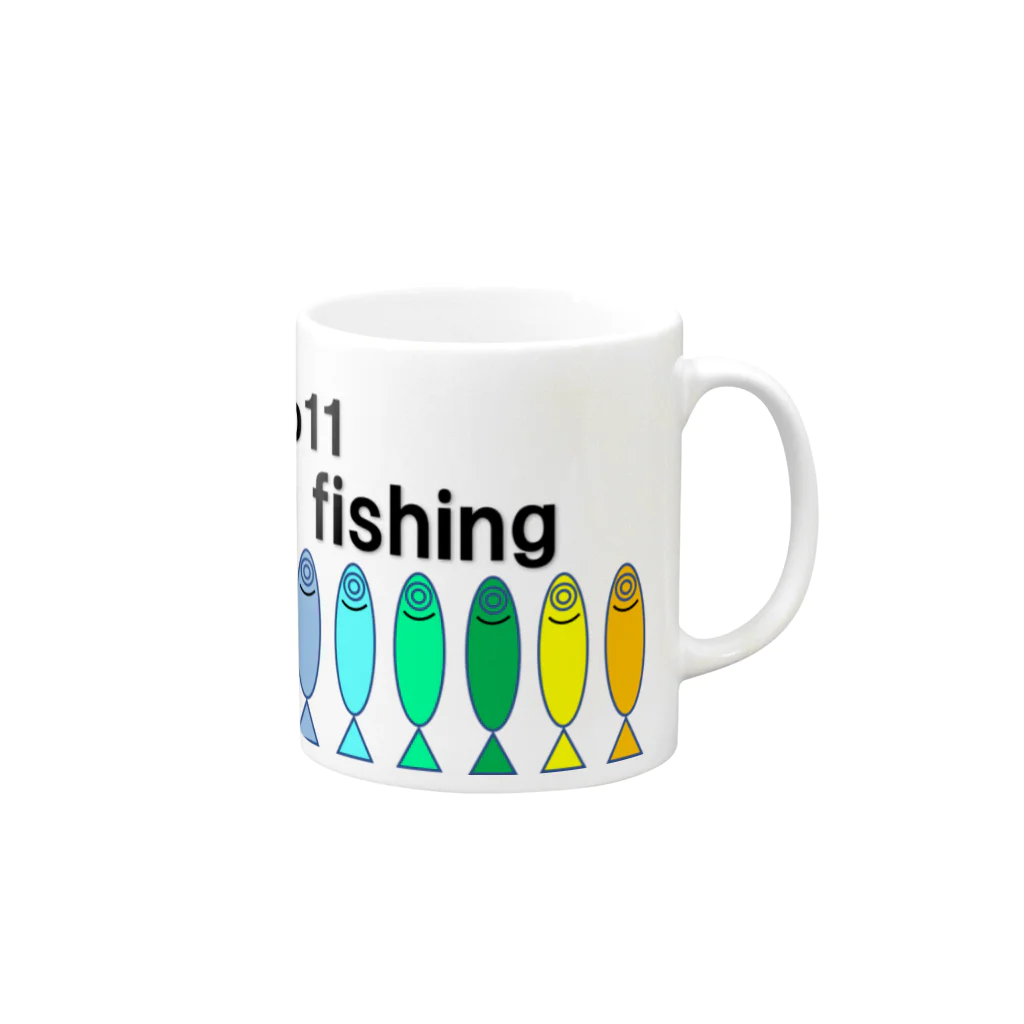 elevenshopのelevenfishing（フルカラーロゴ） Mug :right side of the handle