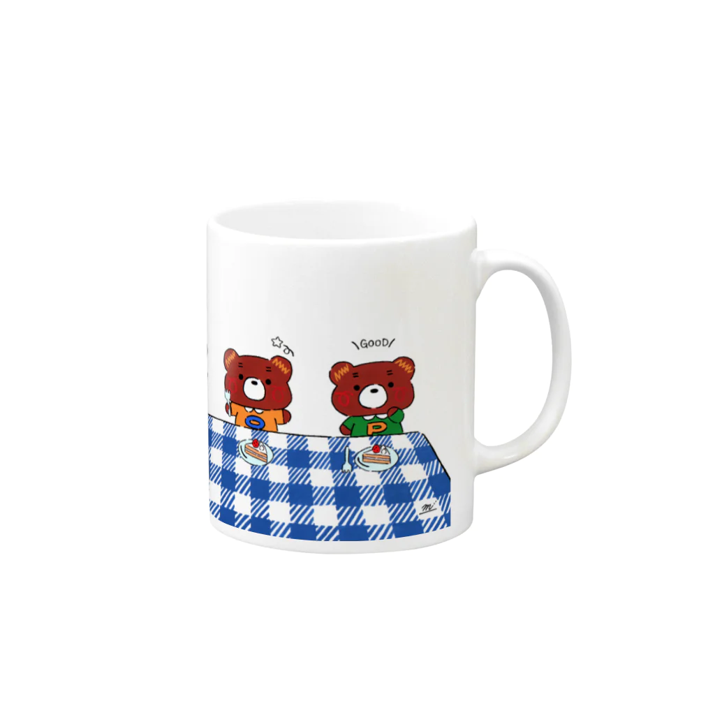 tint ribbonsの【POPベアーズ】おやつタイム Mug :right side of the handle