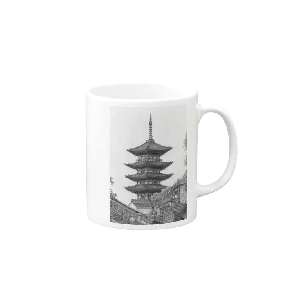 ヤマムーの八坂の塔 Mug :right side of the handle