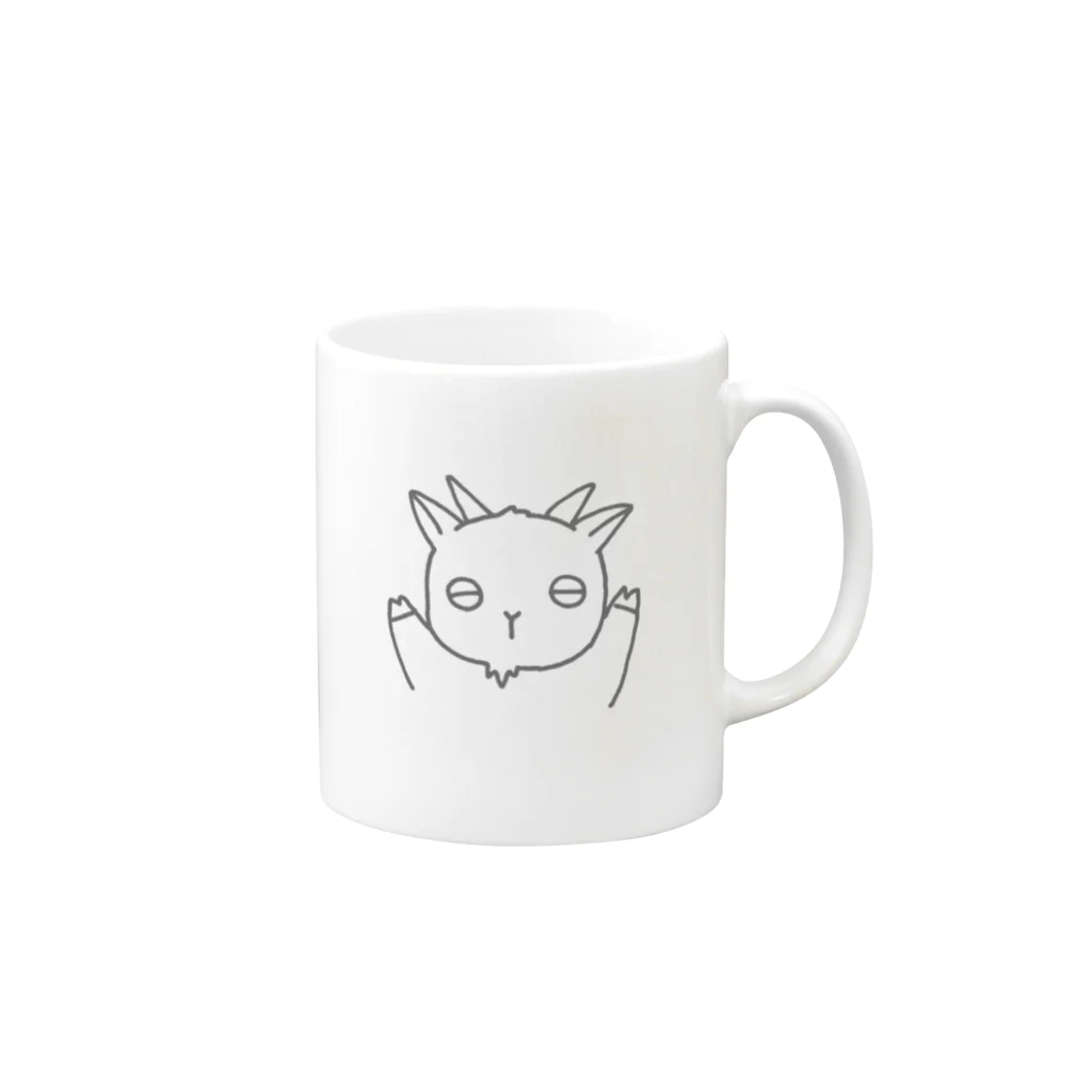 おにぎりパーティーのしろいヤギ Mug :right side of the handle