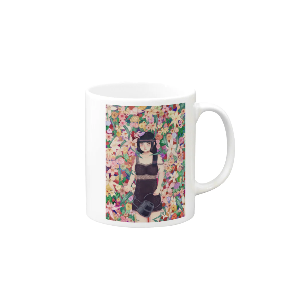 曽根崎ももの花園 Mug :right side of the handle