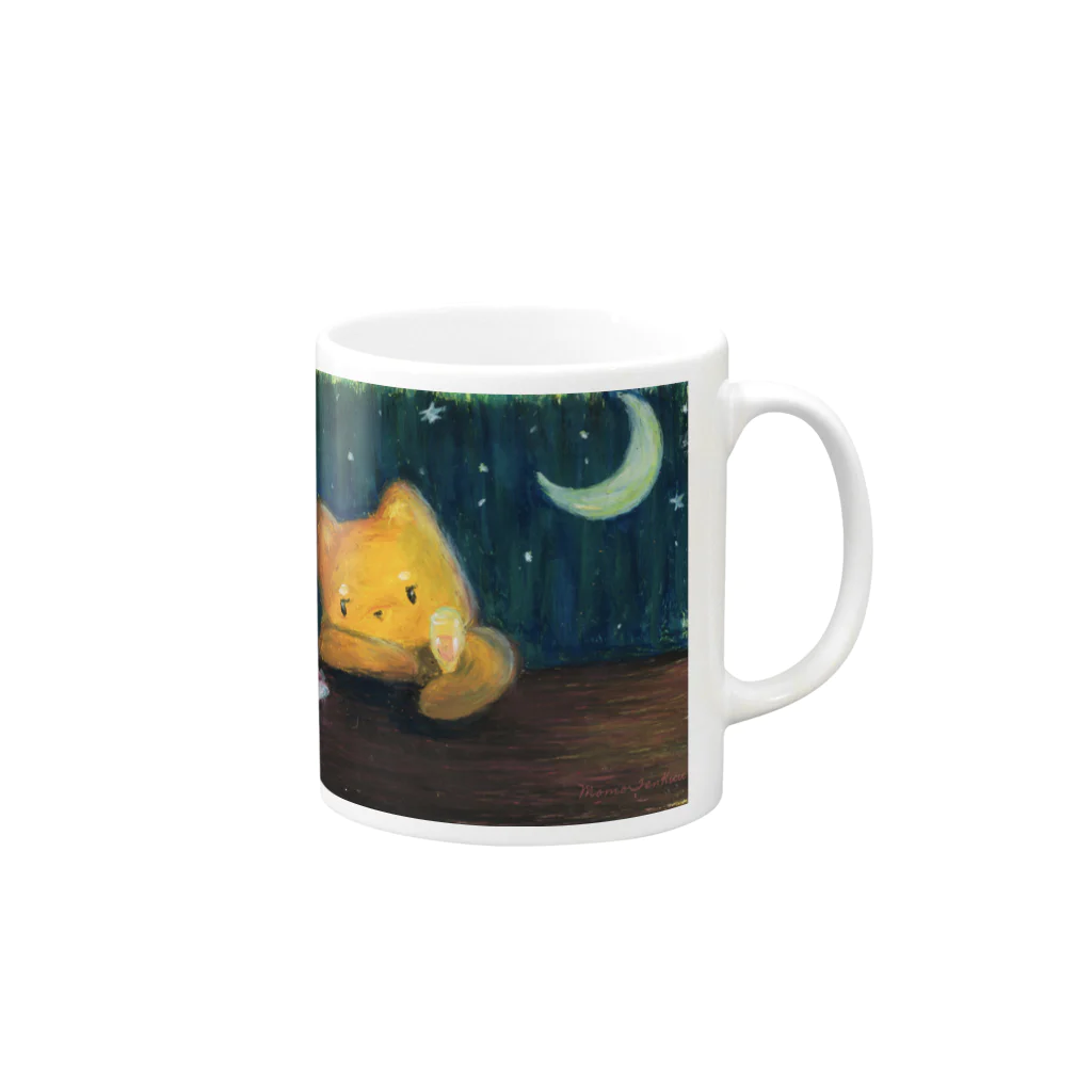 ももと天空のもも☆眠れぬ夜 Mug :right side of the handle