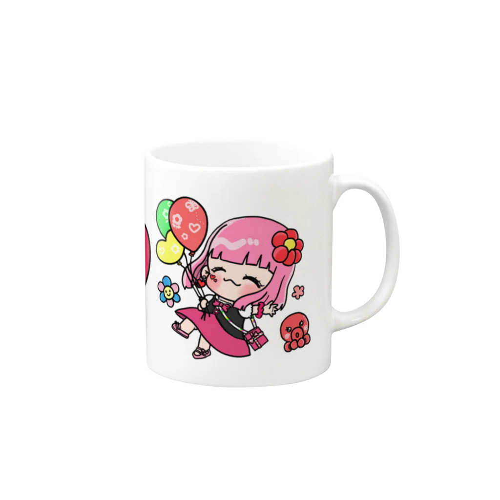 歌うバルーンパフォーマMIHARU✨〜あいことばは『笑顔の魔法』〜😍🎈の笑顔の魔法 Mug :right side of the handle