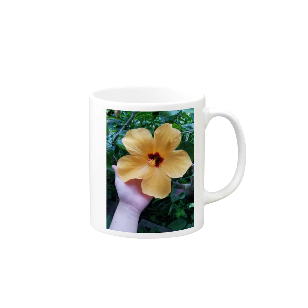 DAMARY Shopのハイビスカス Mug :right side of the handle